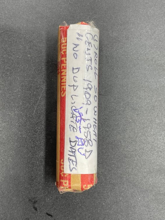 (1) Roll (50) Wheat Cents-VG-10-BU-1909-1958 D-Various Dates “No Duplicates Dates”
