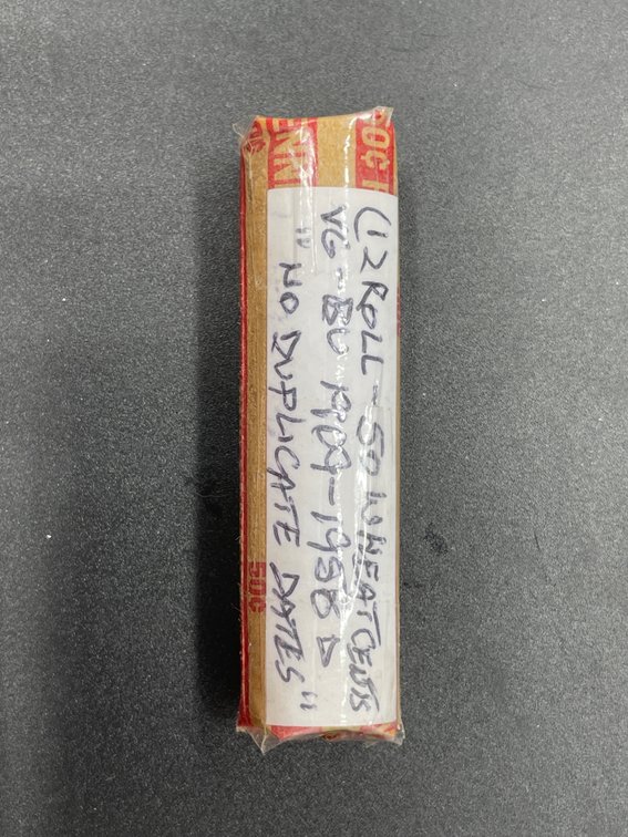 (1) Roll (50) Wheat Cents VG-BU 1909-1958 D Various Dates “No Duplicate Dates”