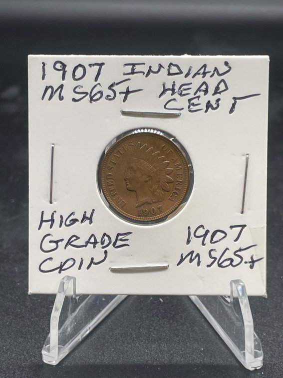 1907 Indian Head Cent Extremely High Grade MS65+