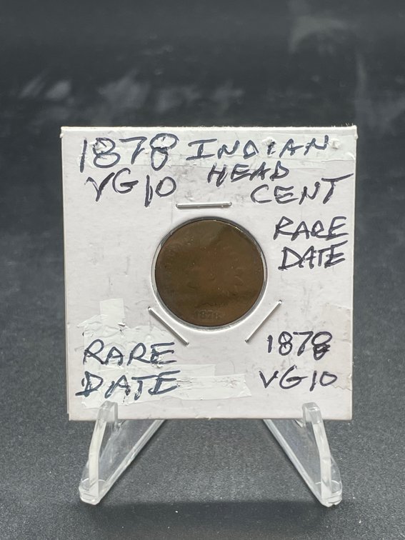 1878 Indian Head Cent 148 Years Old Rare Date VG10