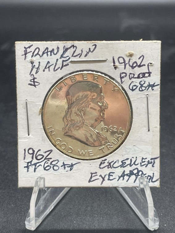 1962 Franklin Half Proof Excellent Eye Appeal Silver PF68++