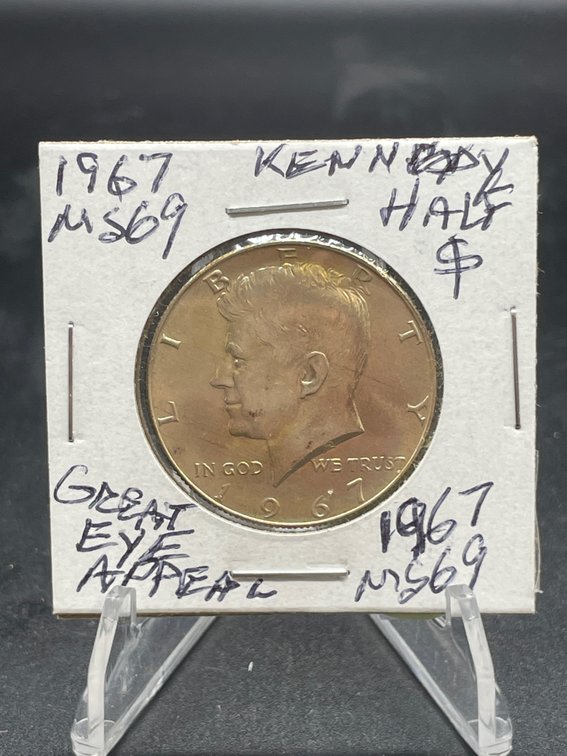 1967 Kennedy Half $ Silver Outstanding Eye Appeal MS69