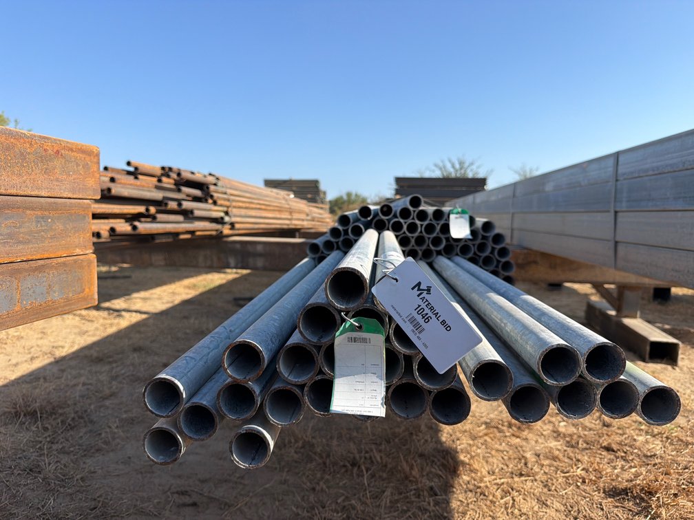 1.66" OD x .109" Wall Galvanized Round Pipe - 65 pcs - Mixed 21'-24' Lengths