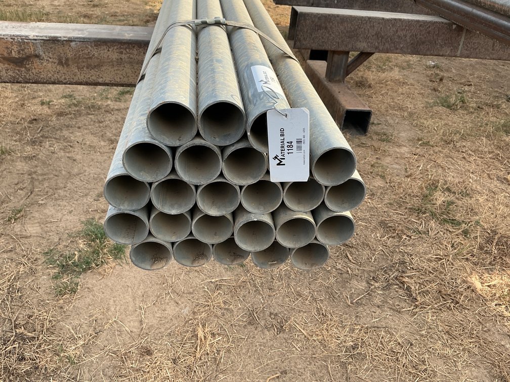 2.375" OD x .083" Wall Galvanized Round Pipe - 25 pcs - 21' Lengths