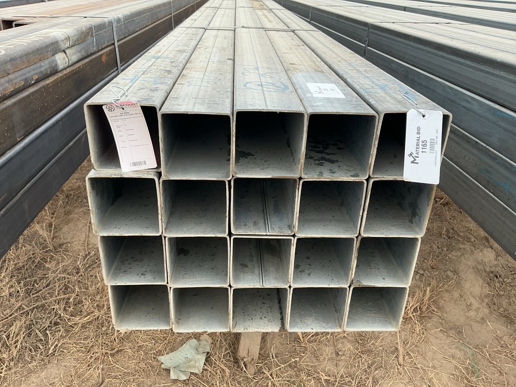 4" x 4" x .109" Galvanized Square Tube - 20 pcs - 23' Lengths