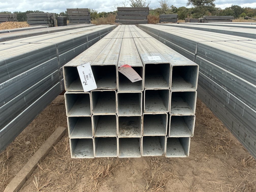 4" x 4" x .109" Galvanized Square Tube - 20 pcs - 21' Lengths