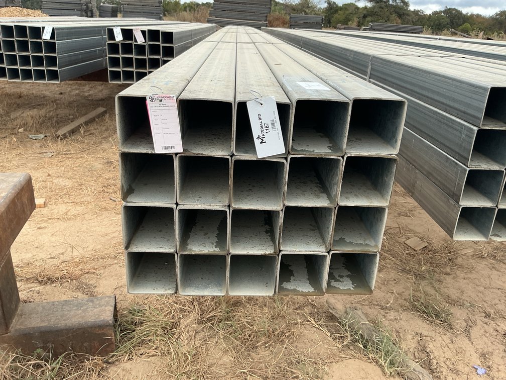 4" x 4" x .109" Galvanized Square Tube - 20 pcs - 38' Lengths