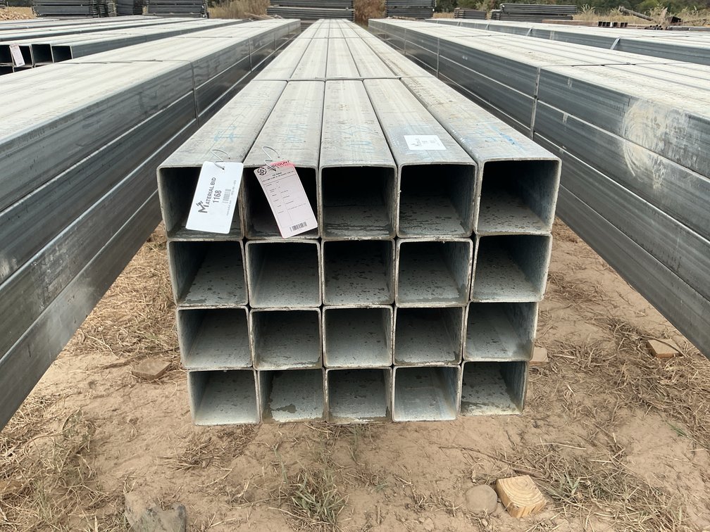 4" x 4" x .109" Galvanized Square Tube - 20 pcs - 38' Lengths