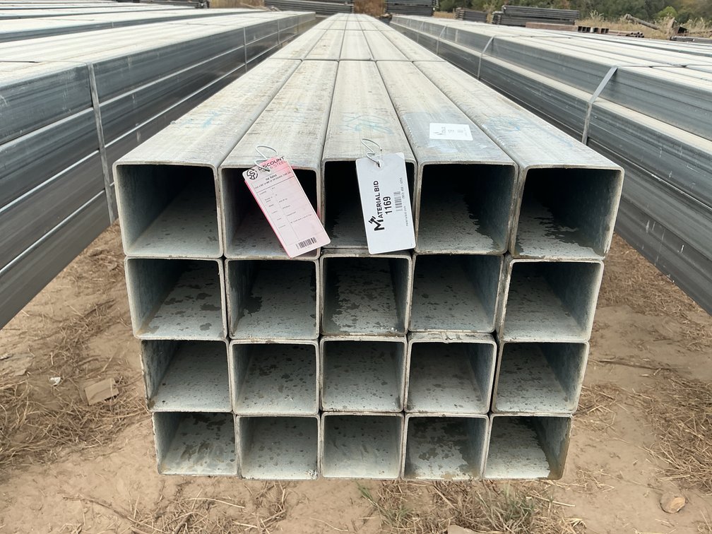 4" x 4" x .109" Galvanized Square Tube - 20 pcs - 38' Lengths