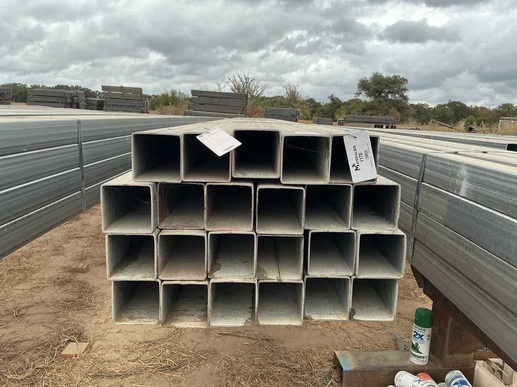 4" x 4" x .109" Galvanized Square Tube - 23 pcs - Mixed 33'-38' Lengths