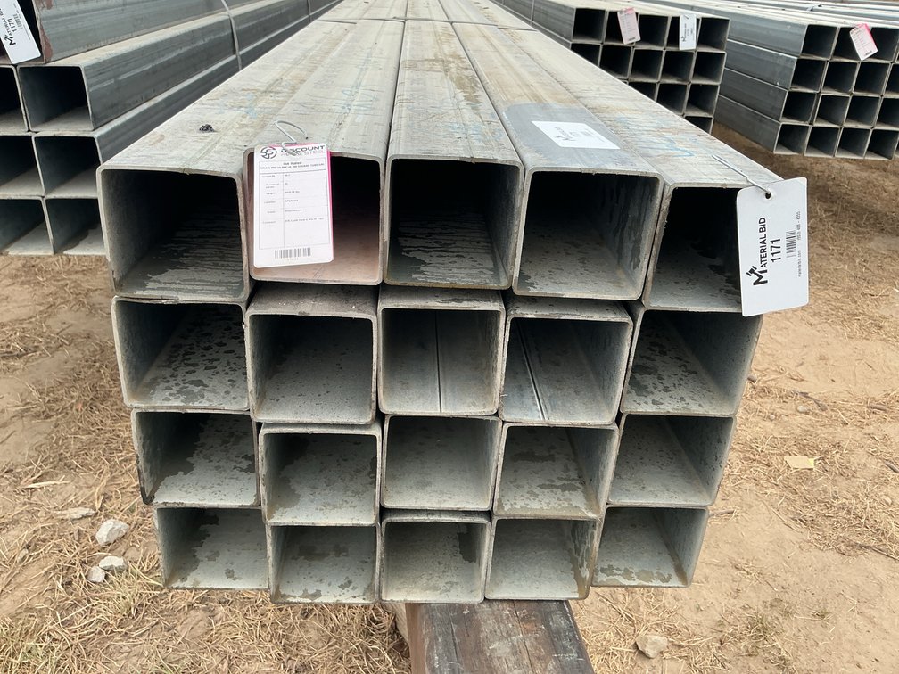 4" x 4" x .109" Galvanized Square Tube - 20 pcs - 38' Lengths