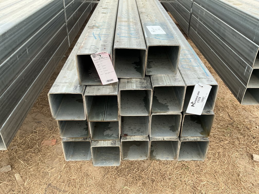4" x 4" x .109" Galvanized Square Tube - 18 pcs - Mixed 26'-28'9" Lengths