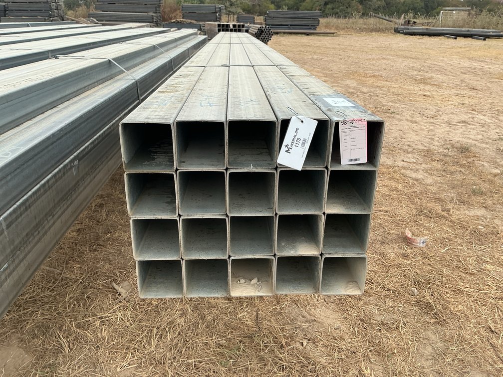 4" x 4" x .109" Galvanized Square Tube - 20 pcs - 26' Lengths