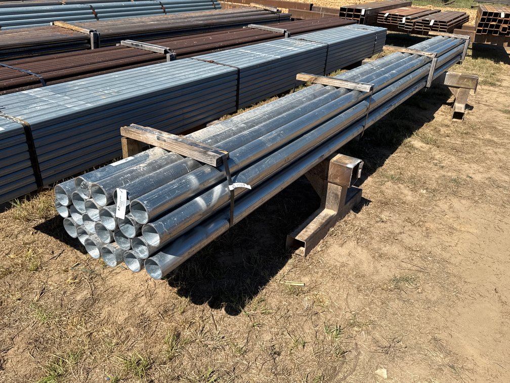 3.5" OD x .156" Wall Galvanized Round Pipe - 22 pcs - 21'6" Lengths