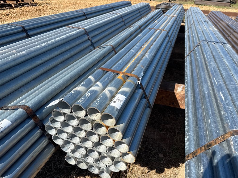 2.875" OD x .156" Wall Galvanized Round Pipe - 37 pcs - 21'6" Lengths