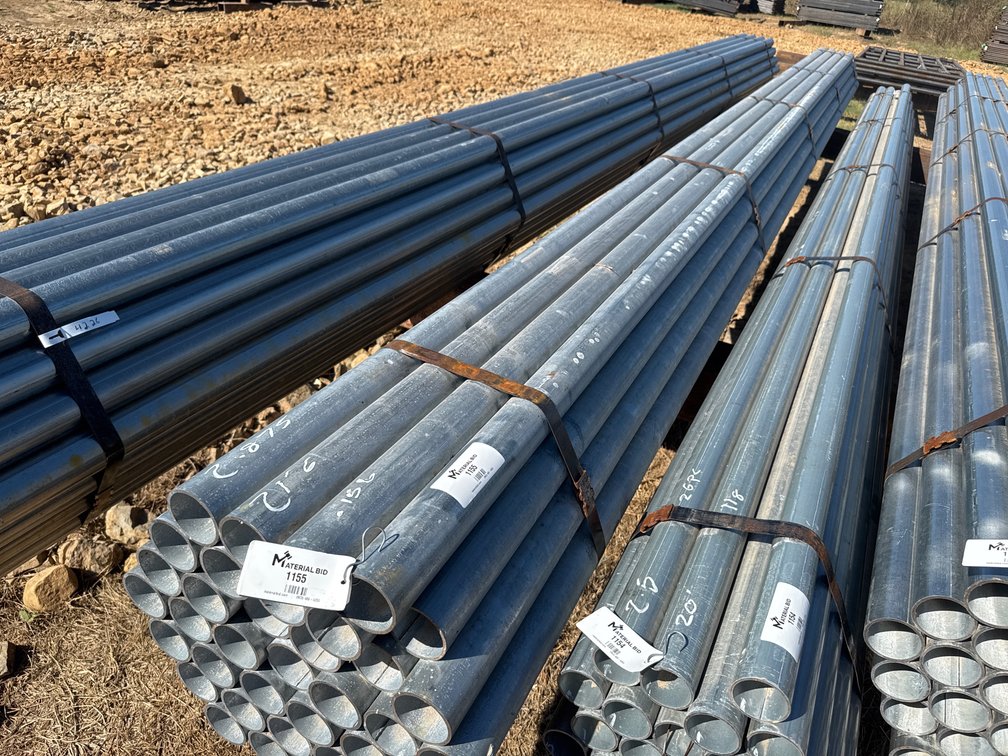 2.875" OD x .156" Wall Galvanized Round Pipe - 37 pcs - 21'6" Lengths