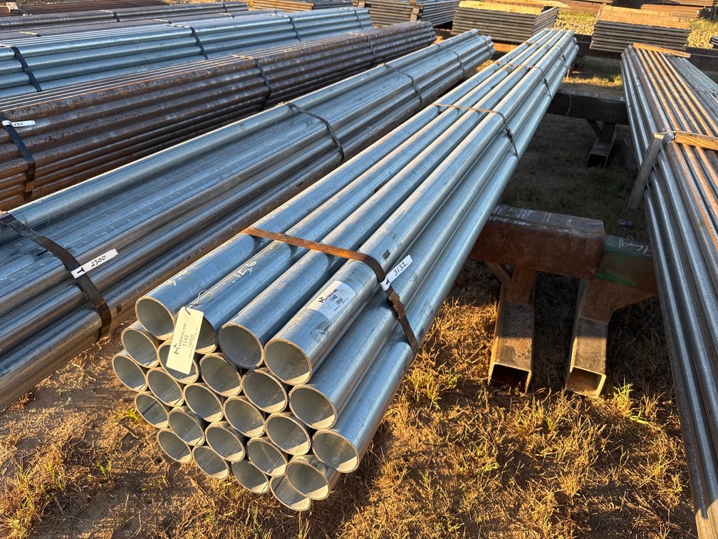 3.5" OD x .156" Wall Galvanized Round Pipe - 24 pcs - 21'6" Lengths