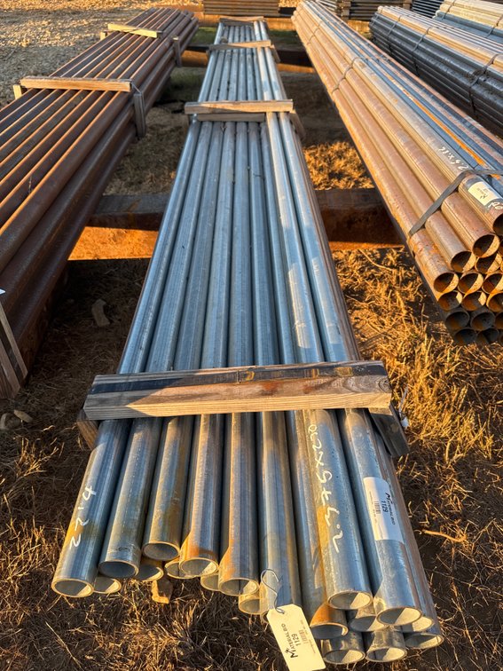 2.375" OD x .250" Wall Galvanized Round Pipe - 20 pcs - 22'4" Lengths