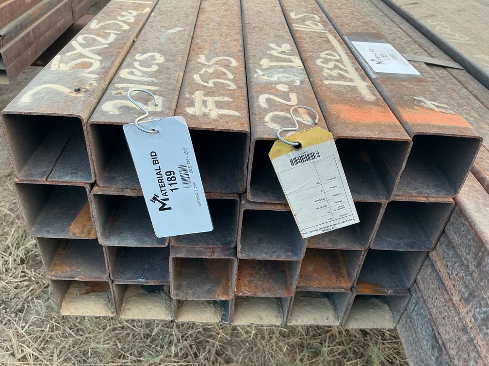 2.5" x 2.5" x .083" Square Tube - 24 pcs - 22'6" Lengths