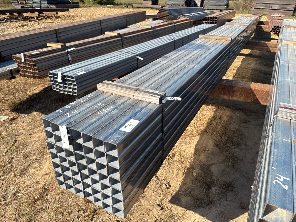 2.5" x 2.5" x .134" Galvanized Square Tube - 49 pcs - 24' Lengths