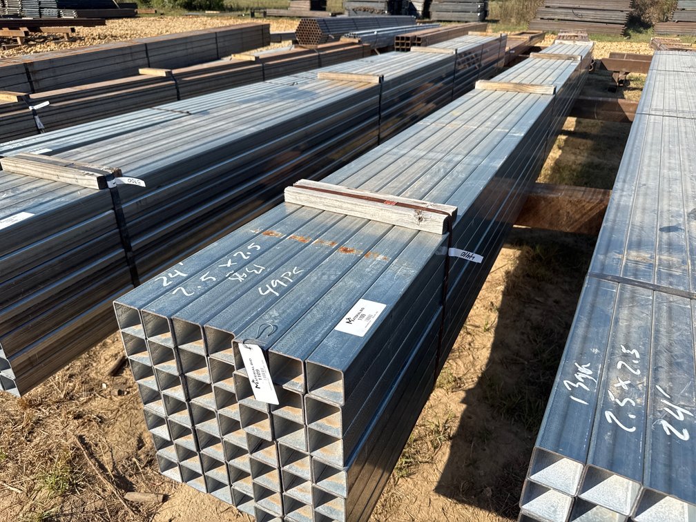 2.5" x 2.5" x .095" Galvanized Square Tube - 49 pcs - 24' Lengths