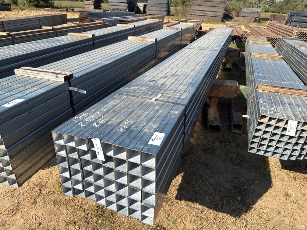 2.5" x 2.5" x .095" Galvanized Square Tube - 48 pcs - 24' Lengths