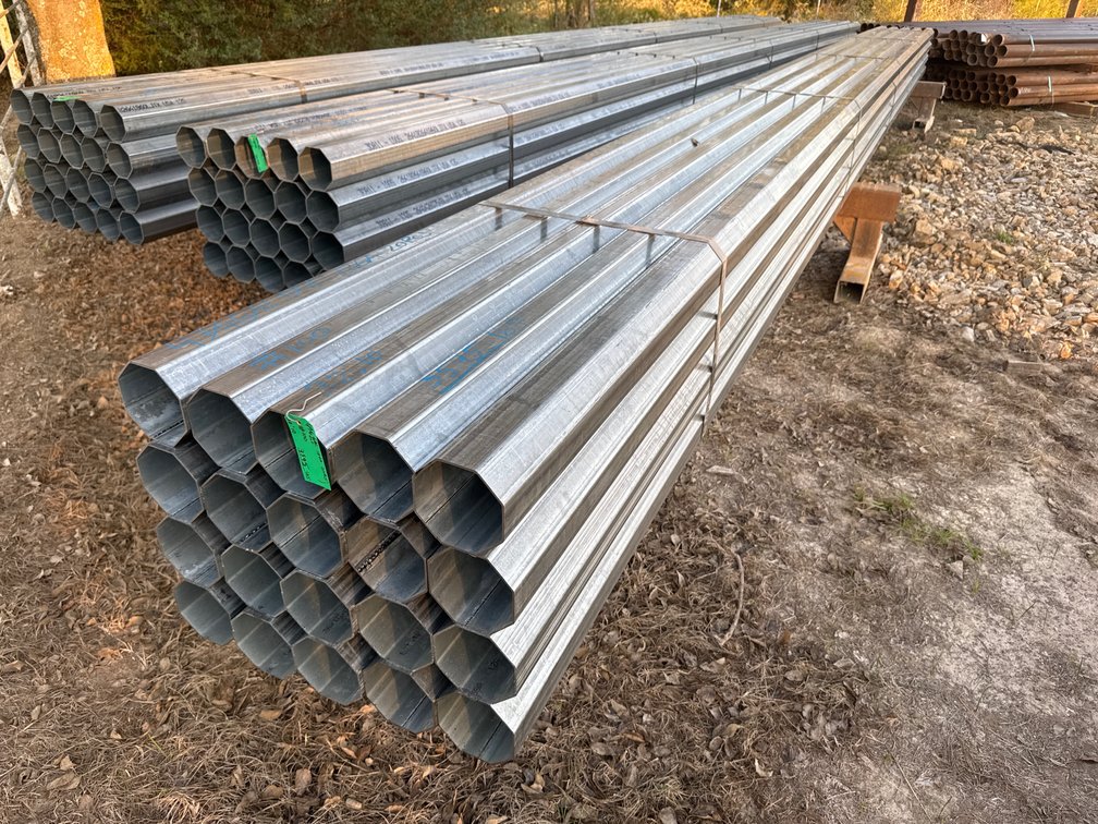 4.75" x .109" Wall Galvanized Octagon Tube - 20 pcs - 32'10" Lengths
