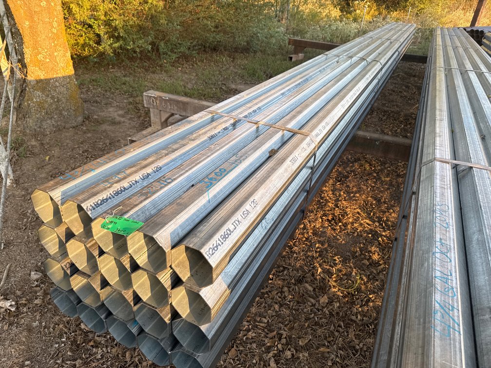 4.75" x .109" Wall Galvanized Octagon Tube - 20 pcs - 32'10" Lengths