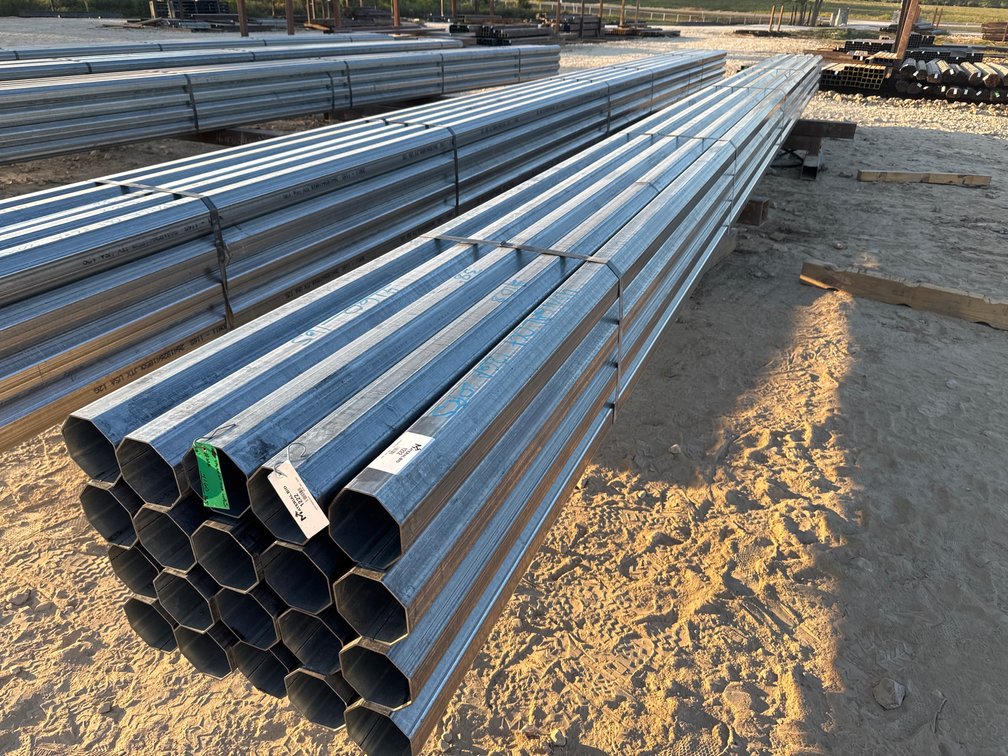 4.75" x .109" Wall Galvanized Octagon Tube - 20 pcs - 38' Lengths
