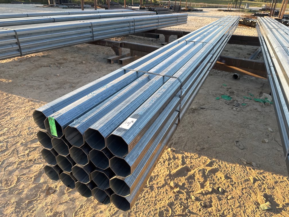 4.75" x .109" Wall Galvanized Octagon Tube - 20 pcs - 38' Lengths