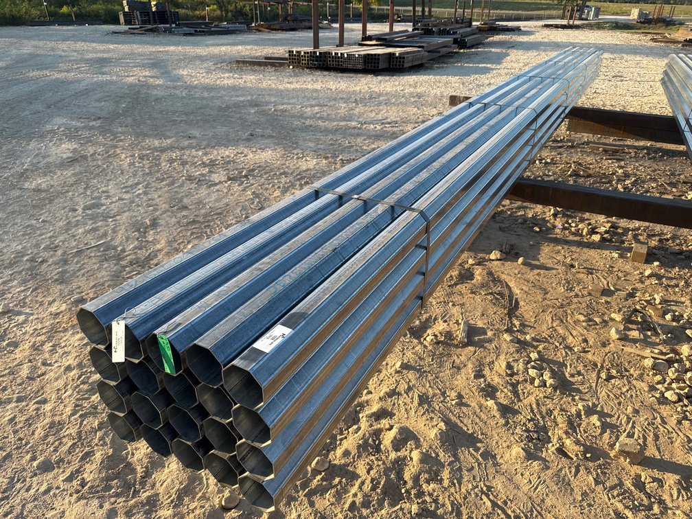 4.75" x .109" Wall Galvanized Octagon Tube - 20 pcs - 32'10" Lengths