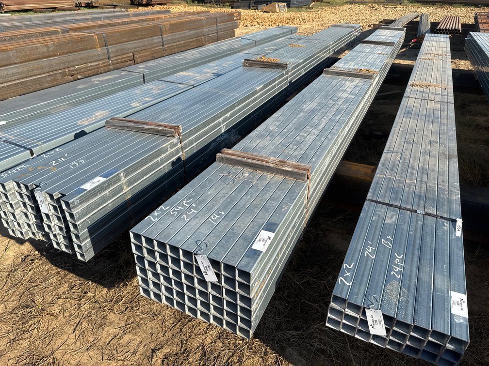 2" x 2" x .083" Galvanized Square Tube - 54 pcs - 24' Lengths