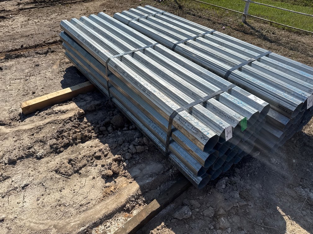 4.75" x .109" Wall Galvanized Octagon Tube - 20 pcs - 8' Lengths