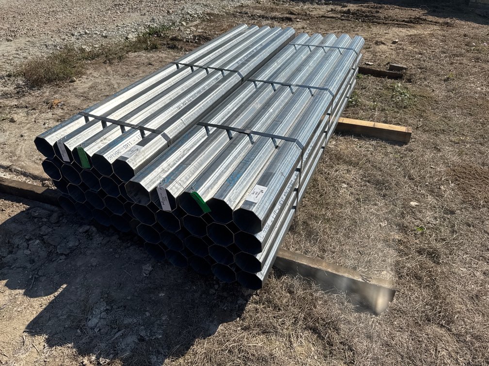 4.75" x .109" Wall Galvanized Octagon Tube - 20 pcs - 8' Lengths