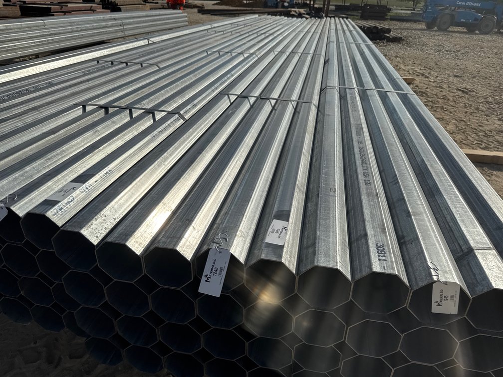 4.75" x .109" Wall Galvanized Octagon Tube - 20 pcs - 38' Lengths