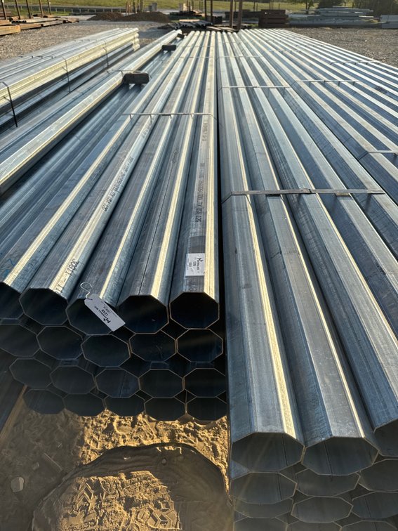 4.75" x .109" Wall Galvanized Octagon Tube - 20 pcs - 32' Lengths