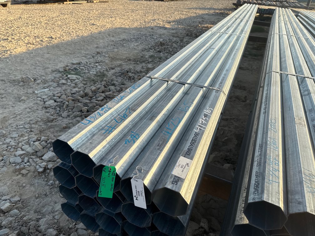 4.75" x .109" Wall Galvanized Octagon Tube - 20 pcs - 38' Lengths