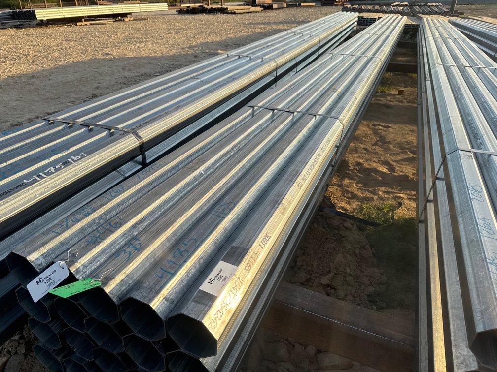 4.75" x .109" Wall Galvanized Octagon Tube - 20 pcs - 38' Lengths