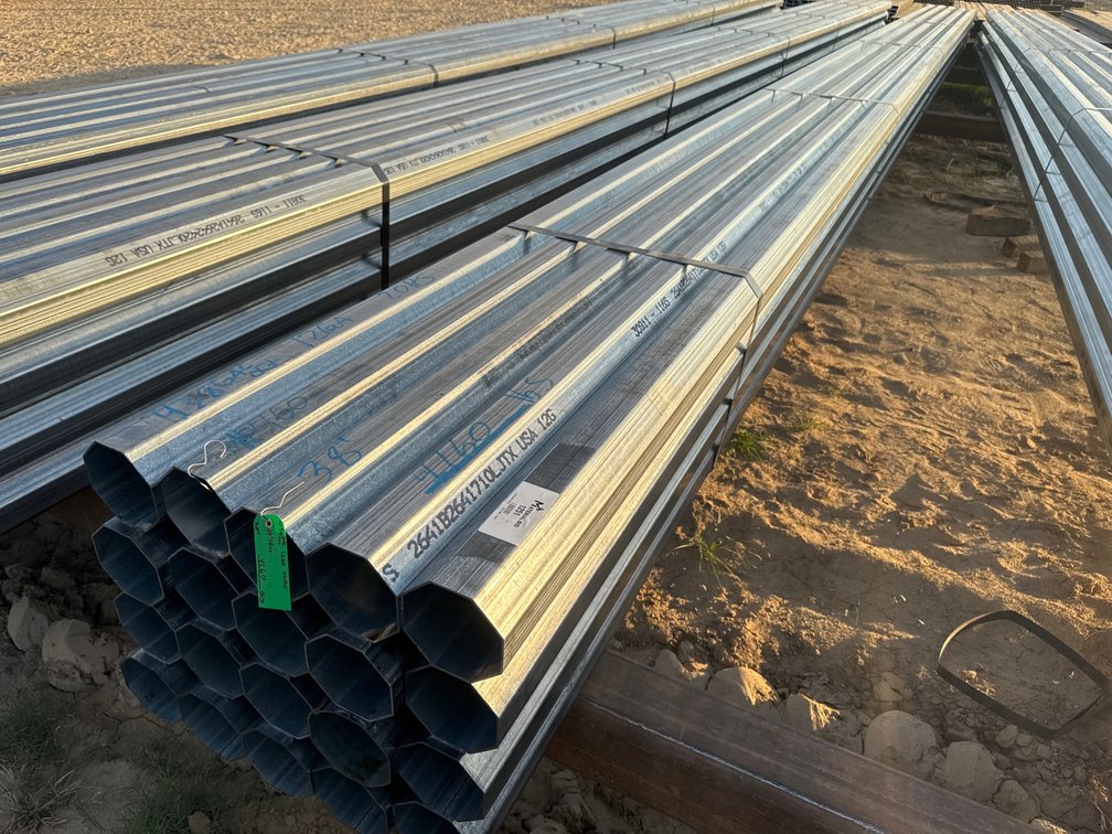 4.75" x .109" Wall Galvanized Octagon Tube - 20 pcs - 38' Lengths