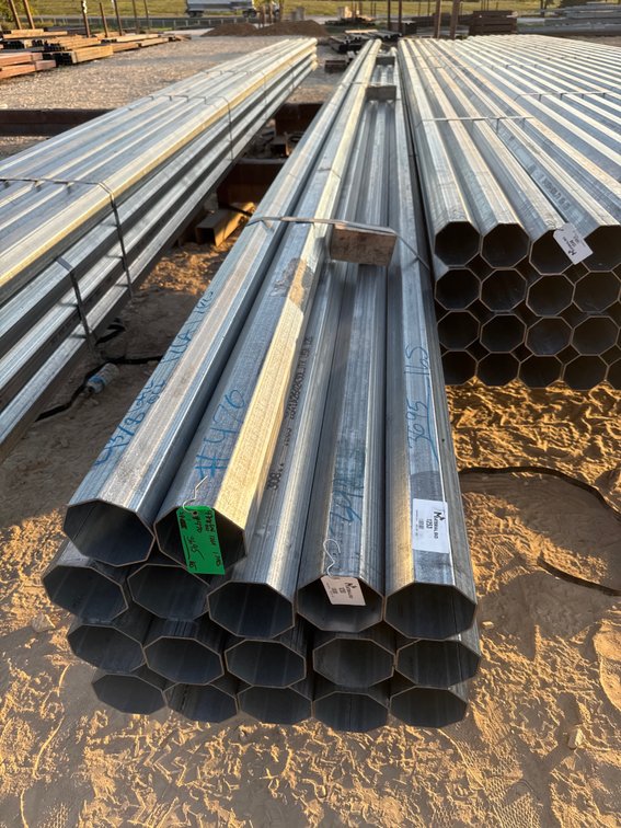 4.75" x .109" Wall Galvanized Octagon Tube - 17 pcs - 39' Lengths