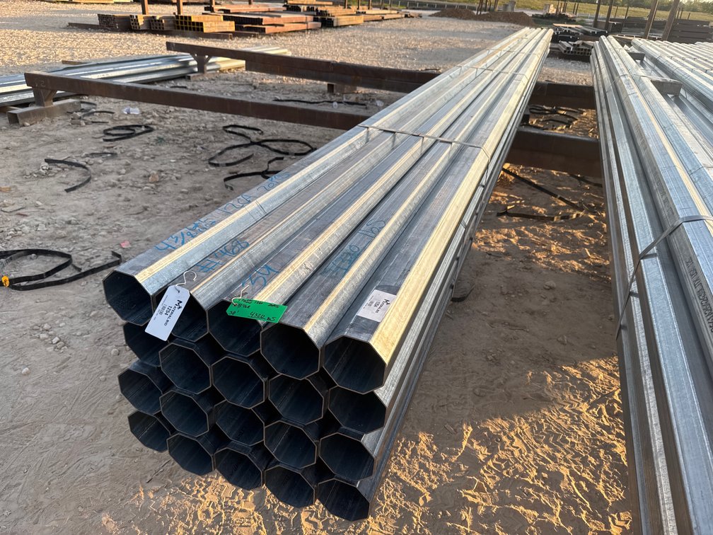 4.75" x .109" Wall Galvanized Octagon Tube - 20 pcs - 39' Lengths