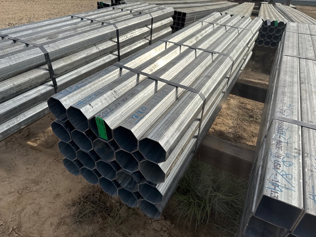 4.75 x 12ga Galvanized octagon tubing