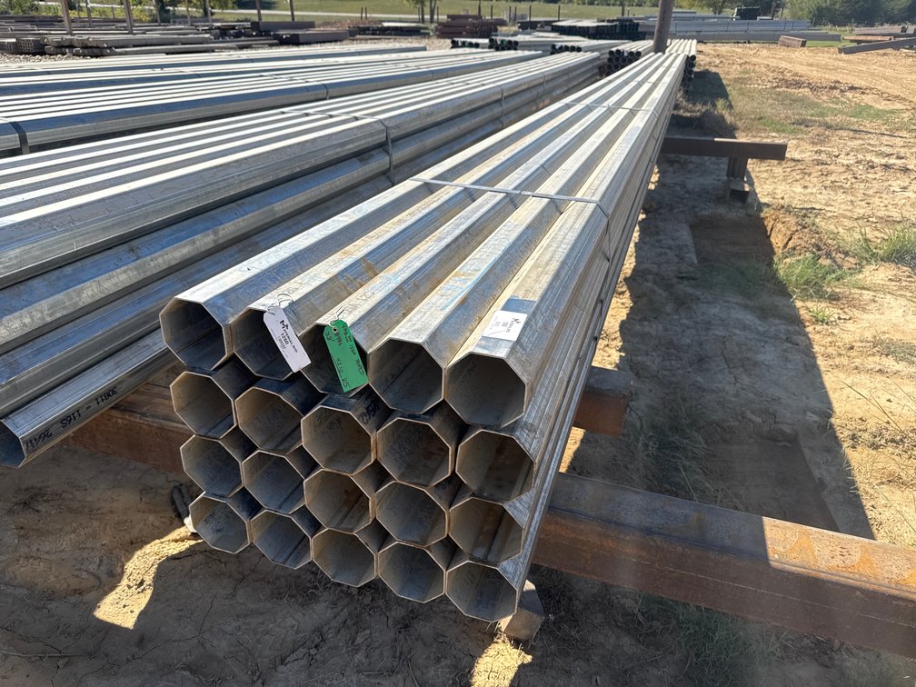 4.75" x .109" Wall Galvanized Octagon Tube - 20 pcs - 38' Lengths