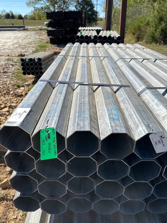 4.75" x .109" Wall Galvanized Octagon Tube - 20 pcs - 8' Lengths