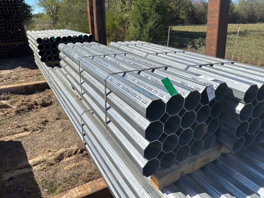 4.75" x .109" Wall Galvanized Octagon Tube - 20 pcs - 8' Lengths
