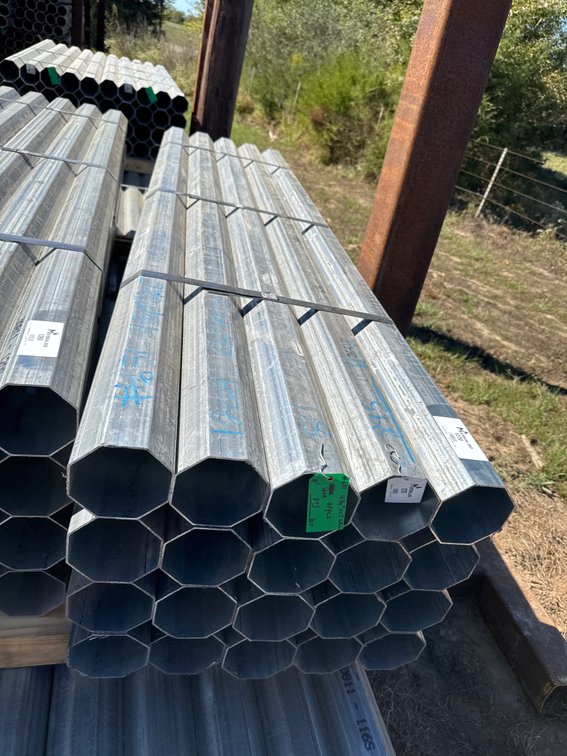 4.75" x .109" Wall Galvanized Octagon Tube - 20 pcs - 8' Lengths