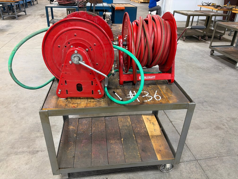 Cart and two hose reels