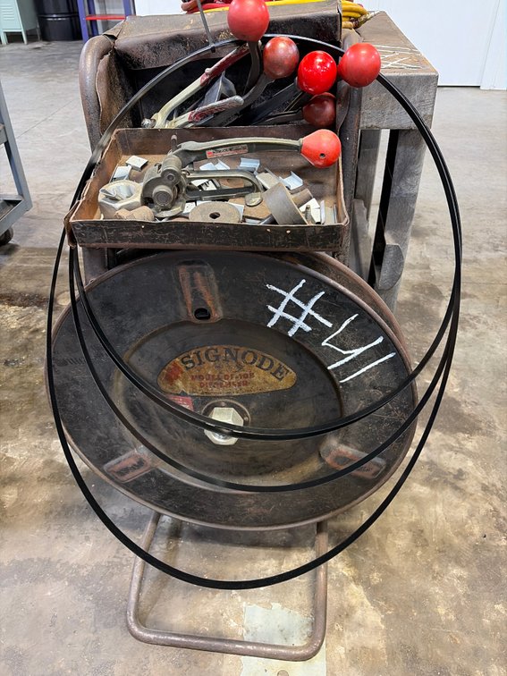 Pallet bander, and cart