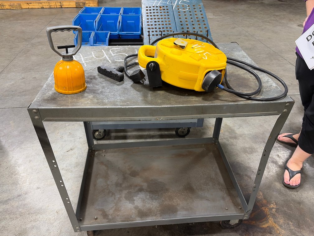 Two metal carts and miscellaneous