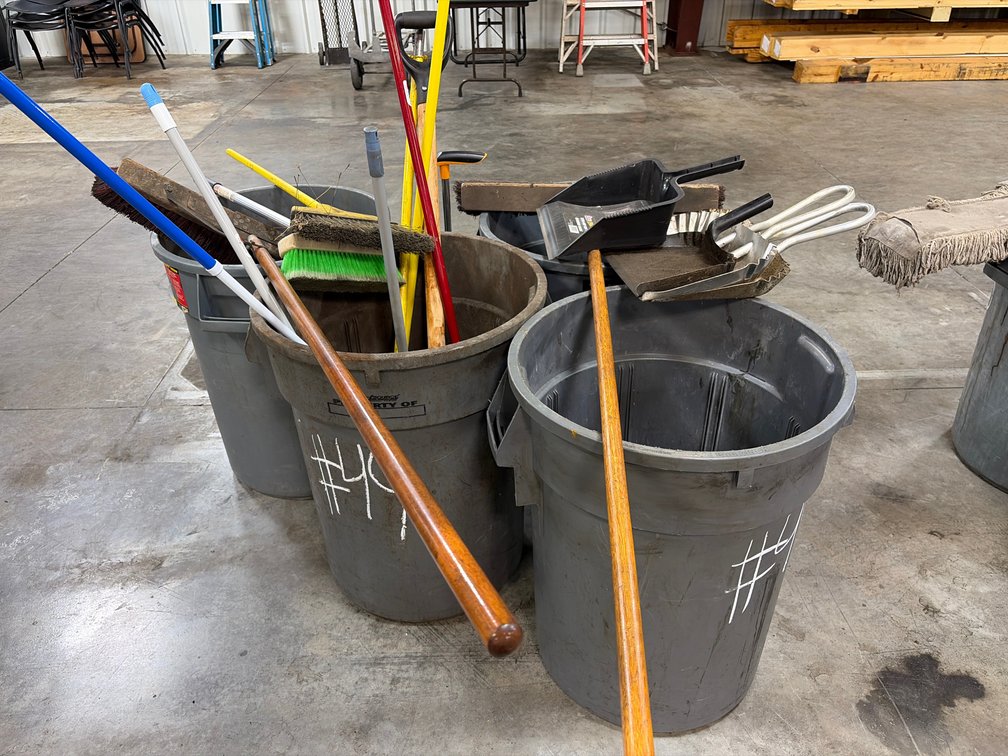 Trash cans and hand tools